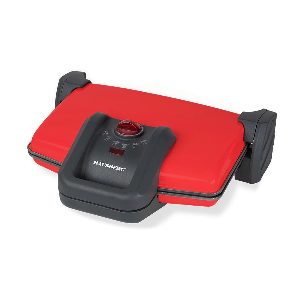 Sandwich-maker Hausberg HB631RS 1600-1800W Placi antiaderente Rosu/Inox
