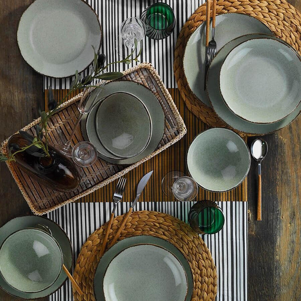 Serviciu de masa Kutahya Porselen Color-X 18 piese pentru 6 persoane din Portelan Verde