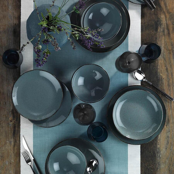 Serviciu de masa Kutahya Porselen Color-X 18 piese pentru 6 persoane din Portelan Albastru