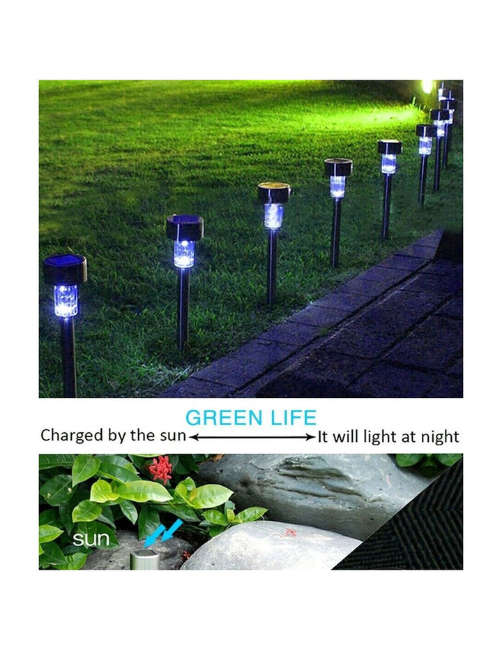 Set 10 lampi solare pentru gradina IP 44 H 30 cm Articole Iluminat
