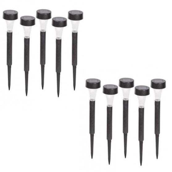Set 10 lampi solare pentru gradina IP 44 H 30 cm Articole Iluminat