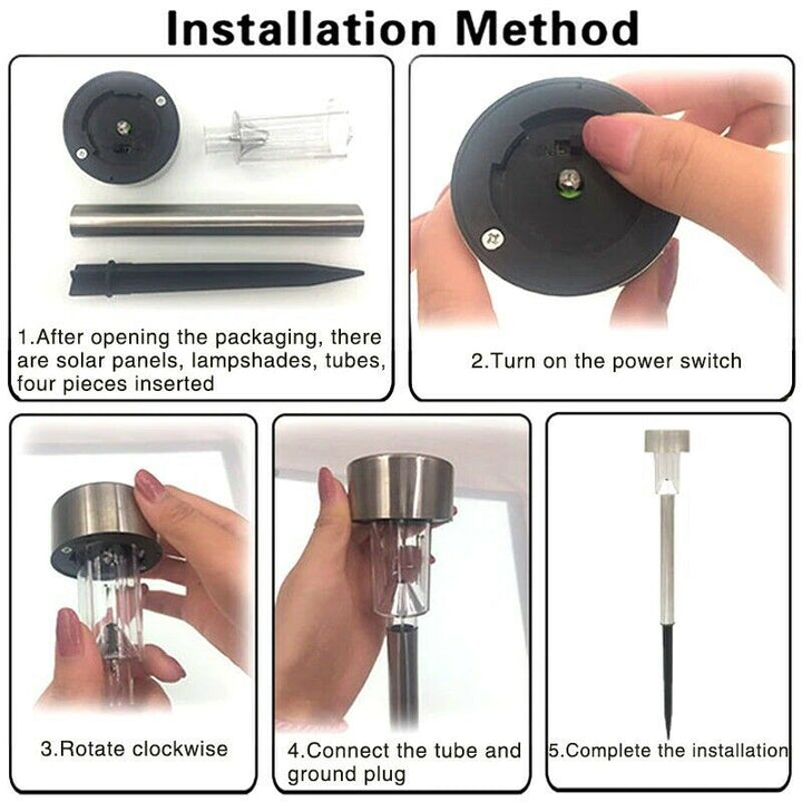 Set 10 lampi solare pentru gradina IP 44 H 30 cm Articole Iluminat