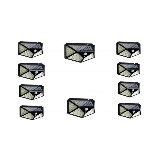 Set 10 x Lampa 100 LED cu panou solar senzor de miscare