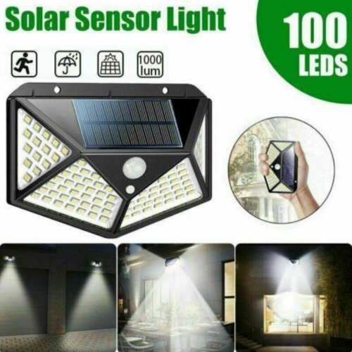 Set 10 x Lampa 100 LED cu panou solar senzor de miscare
