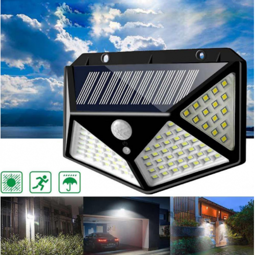 Set 10 x Lampa 100 LED cu panou solar senzor de miscare