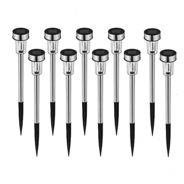 Set 10 x Lampa Solara De Gradina Inox Tip Tarus Lampi Solare