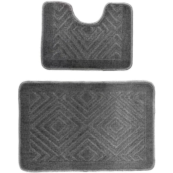 Set 2 covoare baie HAUSBERG HB-H435GR material textil 46x72/46x35 cm Gri