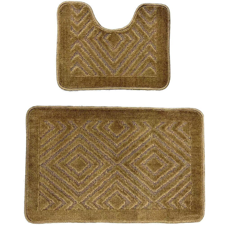 Set 2 covoare baie HAUSBERG HB-H435MR material textil 46x72/46x35 cm Maro