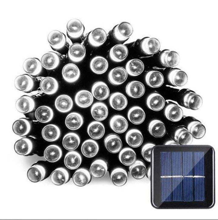 Set 2 x Decoratiune cu Incarcare Solara 100 LED 10 Metri - Alb Rece