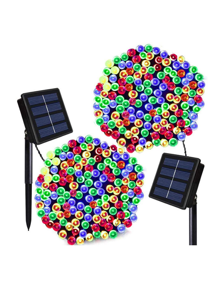 Set 2 x Decoratiune cu Incarcare Solara 100 LED 10 Metri - Multicolor