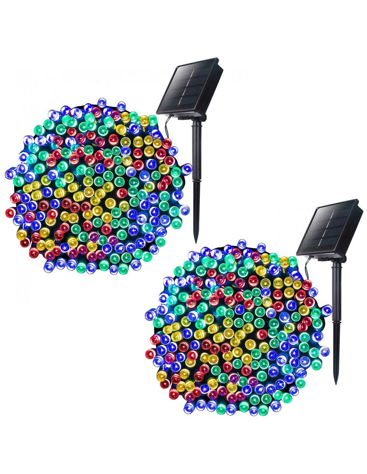 Set 2 x Decoratiune cu Incarcare Solara 100 LED 10 Metri - Multicolor