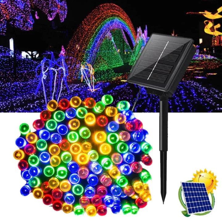 Set 2 x Decoratiune cu Incarcare Solara 50 metri 500 led - Multicolora