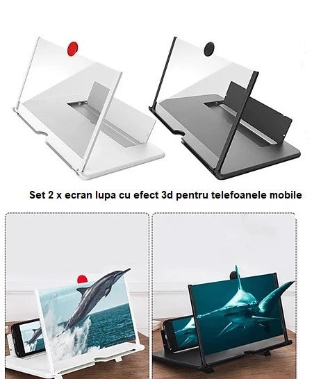 Set 2 x Ecran lupa cu efect 3D pentru telefoanele mobile - Electronice si Gadgeturi