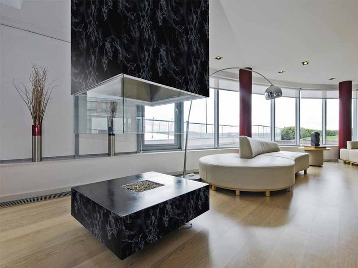 Set 2 x Folie autoadeziva neagra imitatie marmura 60 x 200 cm Autocolante