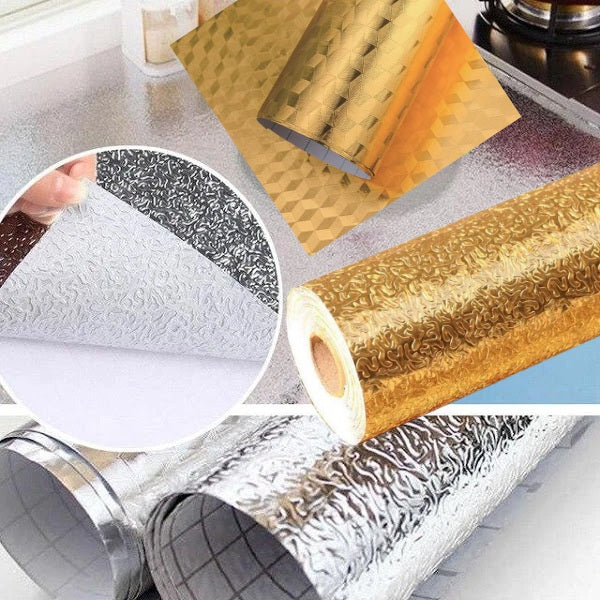 Set 2 x Folie de aluminiu autoadeziva 60 x 300 cm Autocolante