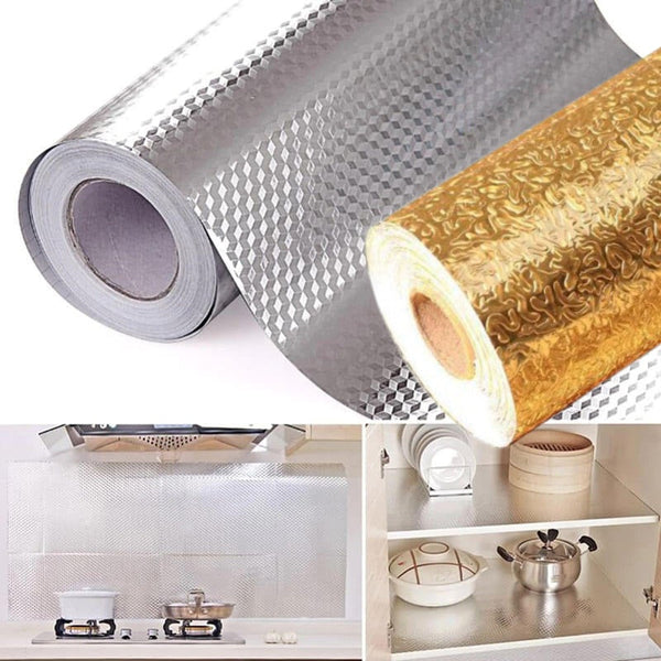 Set 2 x Folie de aluminiu autoadeziva 60 x 300 cm Autocolante
