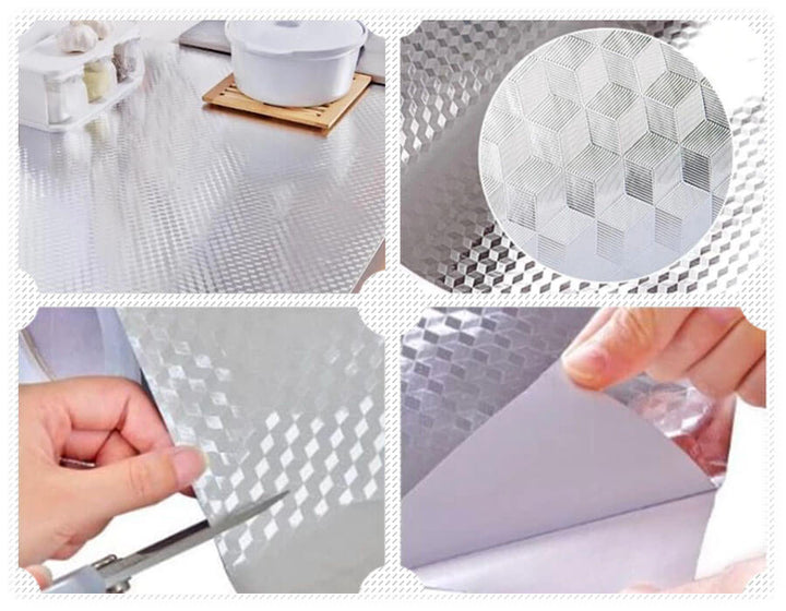 Set 2 x Folie de aluminiu autoadeziva 60 x 300 cm Autocolante