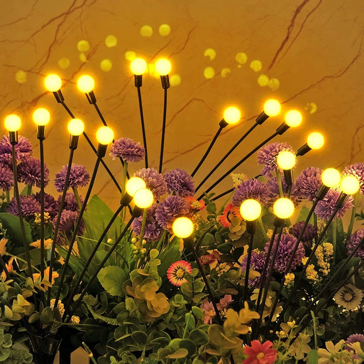 Set 2 x lampa solara pentru gradina cu bulbi - multicolor - Lampi Solare