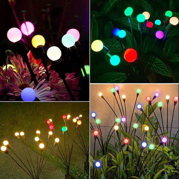 Set 2 x lampa solara pentru gradina cu bulbi - multicolor - Lampi Solare