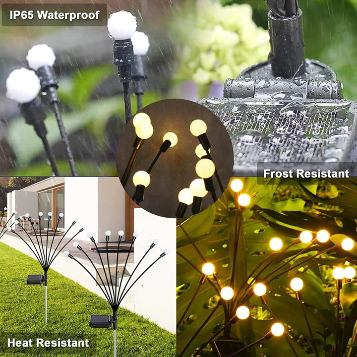 Set 2 x lampa solara pentru gradina cu bulbi - multicolor - Lampi Solare