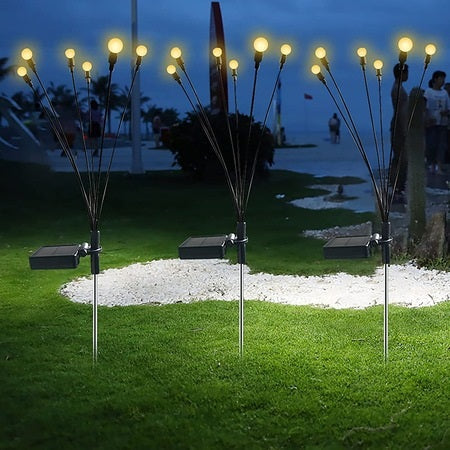 Set 2 x lampa solara pentru gradina cu bulbi - multicolor - Lampi Solare