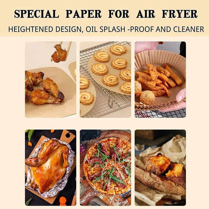 Set 200 hartii de copt pentru friteuza 16 cm - Articole Bucatarie