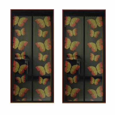 Set 2x perdea magnetica anti insecte 210 x 100 cm - model fluturi - Articole Casa