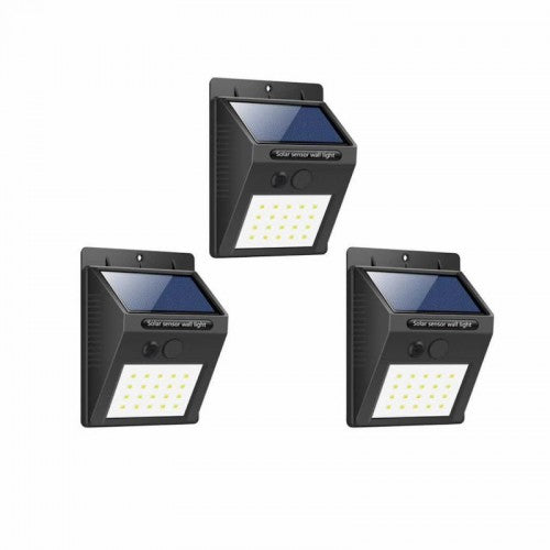 Set 3 x lampa cu 20 LED - incarcare solara si senzor de miscare - Lampi Solare