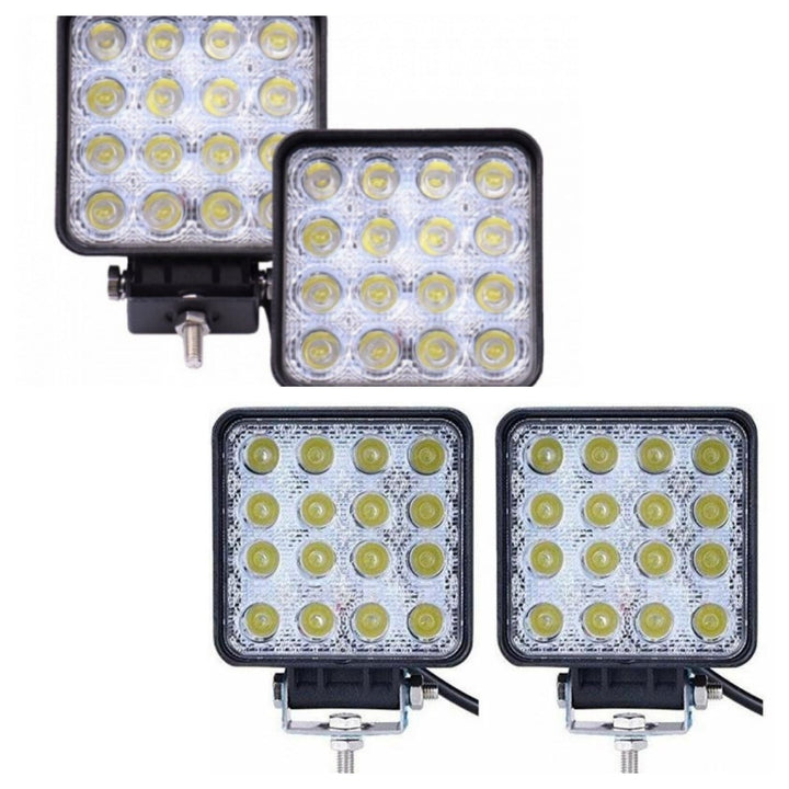 Set 4 proiectoare 16 LED 48W auto OFF-ROAD IP 67 - Articole Auto si Moto