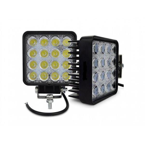 Set 4 proiectoare 16 LED 48W auto OFF-ROAD IP 67 - Articole Auto si Moto