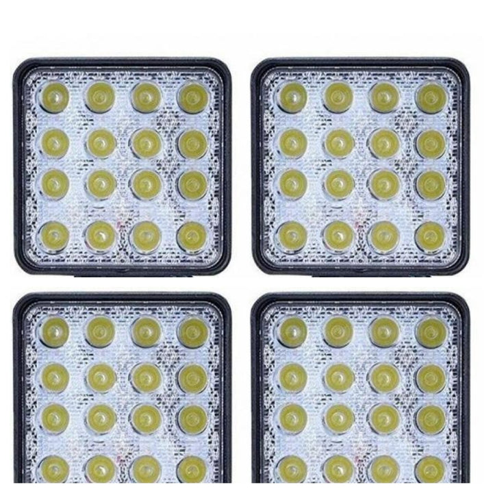 Set 4 proiectoare 16 LED 48W auto OFF-ROAD IP 67 - Articole Auto si Moto