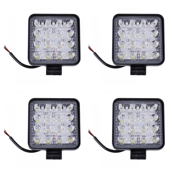 Set 4 proiectoare 16 LED 48W auto OFF-ROAD IP 67 - Articole Auto si Moto