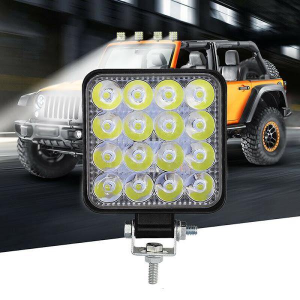 Set 4 proiectoare 16 LED 48W auto OFF-ROAD IP 67 - Articole Auto si Moto
