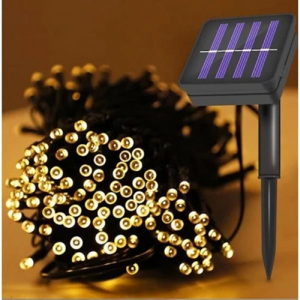 Set 4 x Decoratiune cu Incarcare Solara 100 LED 10 Metri Alb Cald