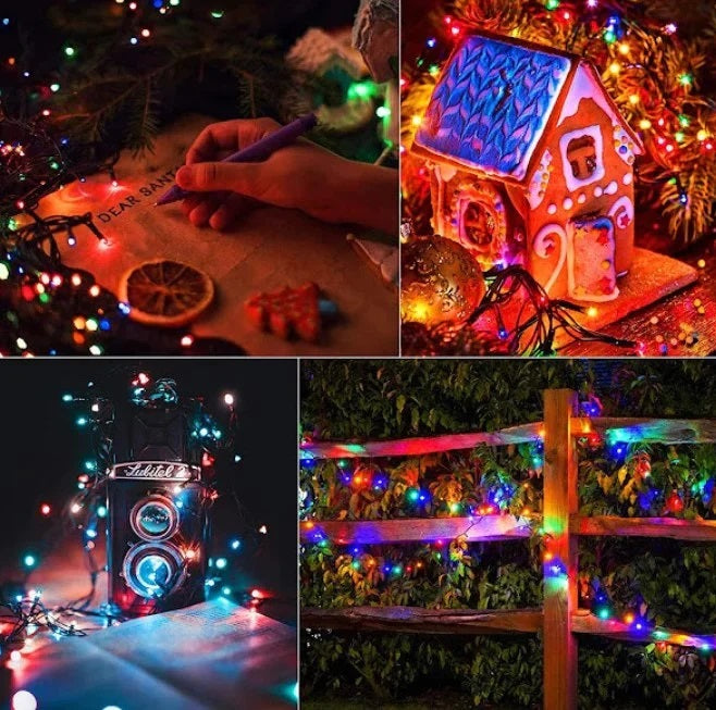 Set 4 x Instalatie cu Incarcare Solara 100 LED 10 Metri - Multicolor