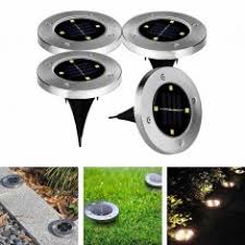 Set 4 x lampa solara cu 4 leduri si senzor de lumina cu fixare in sol Lampi Solare