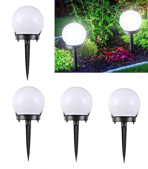Set 4 x lampa solara tip glob pentru gradina IP44 H 33 Articole Iluminat