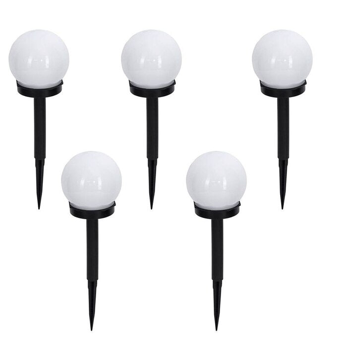Set 5 x Lampa cu Incarcare Solara Tip Glob pentru Gradina 33 cm Rezistenta la Apa - Lampi Solare
