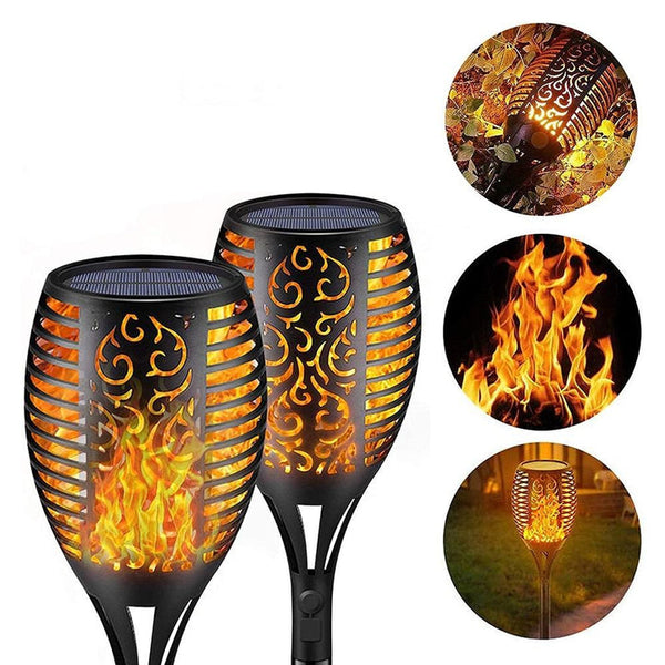 Set 5 x Lampa solara tip torta cu efect flacara 51.5 cm - Articole Iluminat