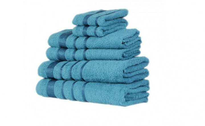 Set 6 prosoape din bumbac pakistanez pieptanat Albastru Articole Casa