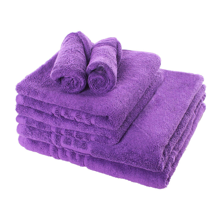 Set 6 prosoape din bumbac pakistanez pieptanat Mov Articole Casa