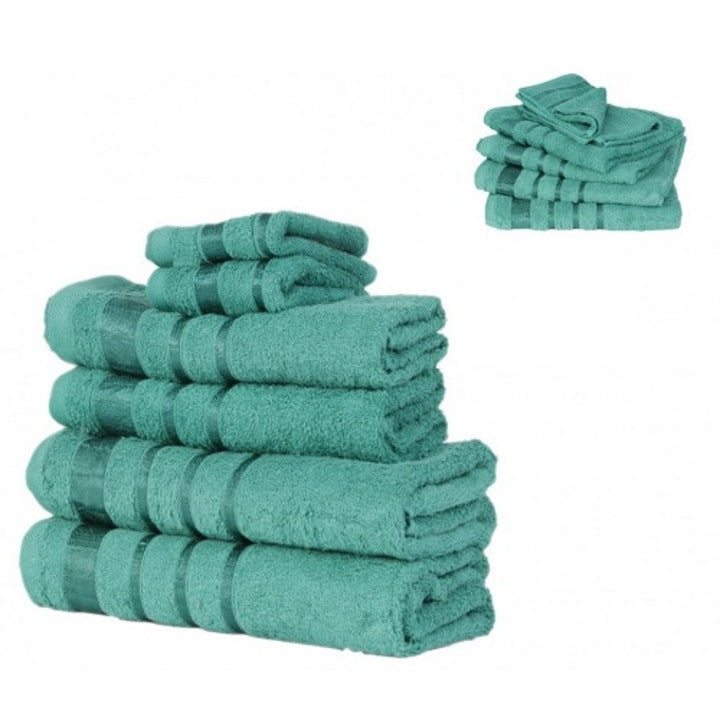 Set 6 prosoape din bumbac pakistanez pieptanat Verde Articole Casa