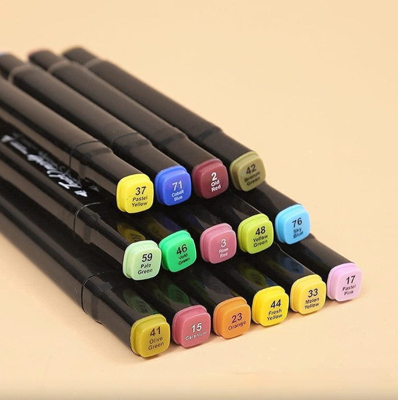 Set 80 markere tip carioci cu capace colorate și coduri individuale pentru desenare