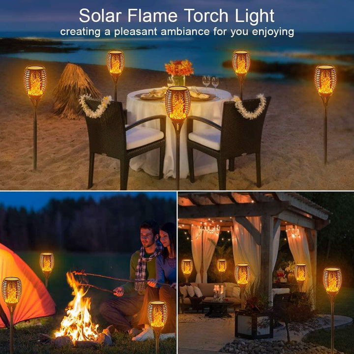 Set 8 x Lampa solara tip torta cu efect flacara 51.5 cm - Articole Iluminat