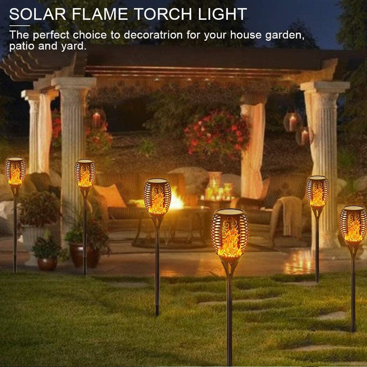 Set 8 x Lampa solara tip torta cu efect flacara 51.5 cm - Articole Iluminat