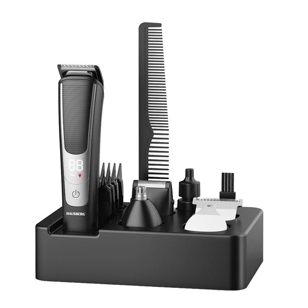 Set aparat de tuns profesional HAUSBERG HB-76GR accesorii autonomie 120 min 5W afisaj LCD