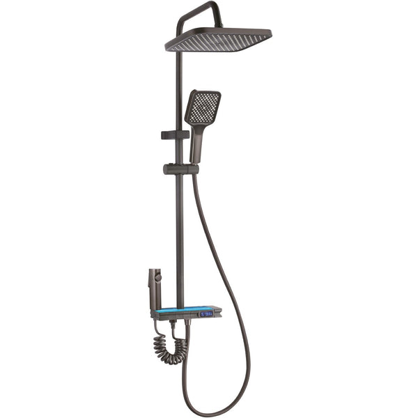 Set dus cu Afisaj Digital Freddo SN-5020NG 4 Setari Dus Efect de Ploaie Metal-Zinc Gri