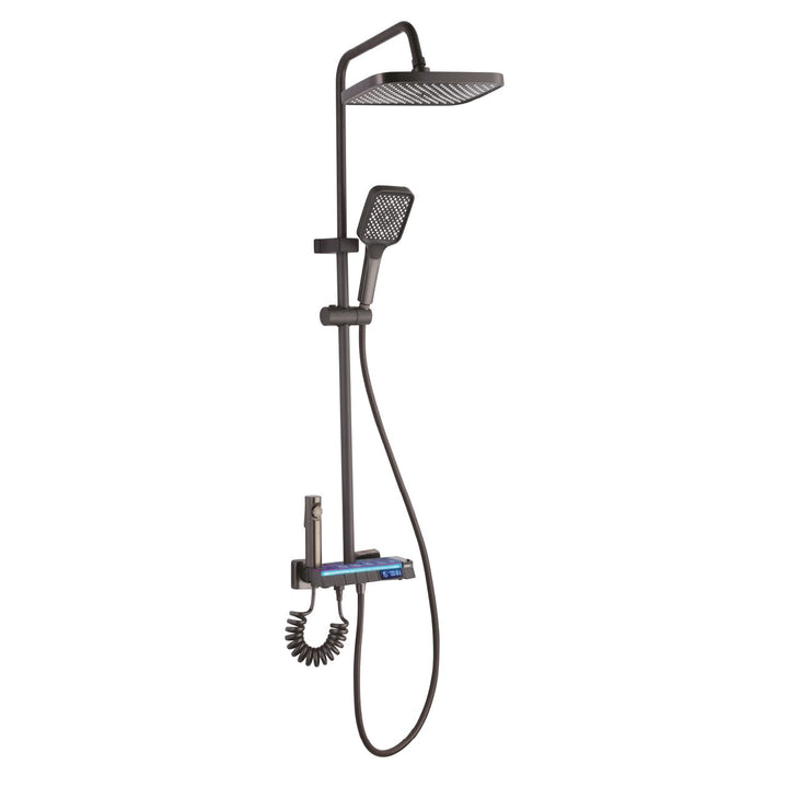 Set dus cu Afisaj Digital Freddo SN-5024NG 4 Setari Dus Pulverizator dus Detasabil Efect de Ploaie Metal-Zinc Gri