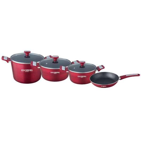 Set oale 7 piese HAUSBERG HB-H760RS acoperire antiaderenta manere bachelita rosu