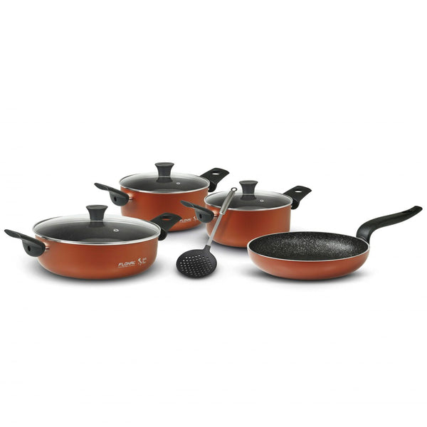 Set Oale de gatit Flonal Pepita Granit 8 Piese Aluminiu cu Strat de Piatra Antiaderent